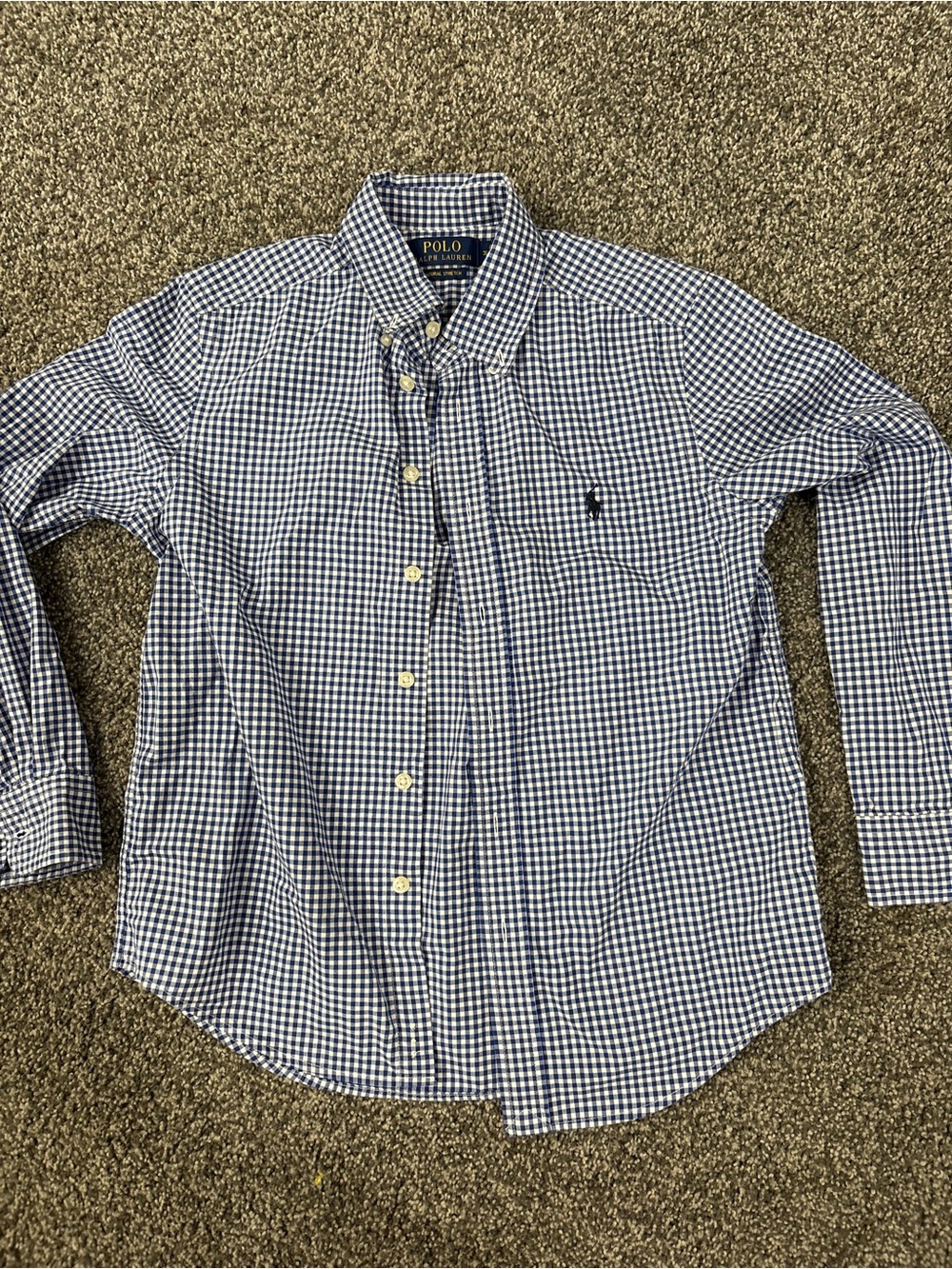 Polo by Ralph Lauren Boys Blue Gingham Button-Down Shirt